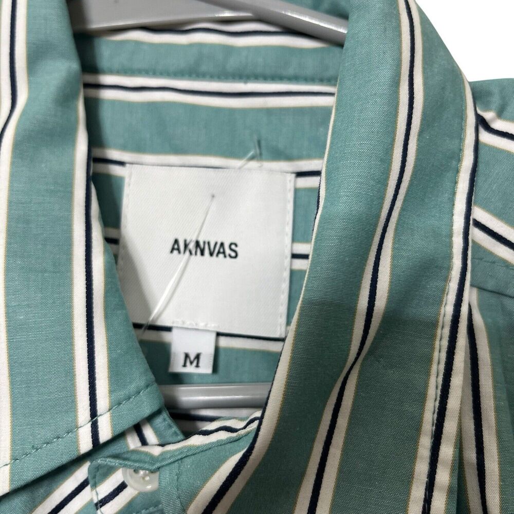 AKNVAS Tammy Shirt Dress Women's Medium Nile Stripe‎ Cotton Belted Ruffle Casual - Picture 8 of 10